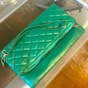 Green Quilted Clutch